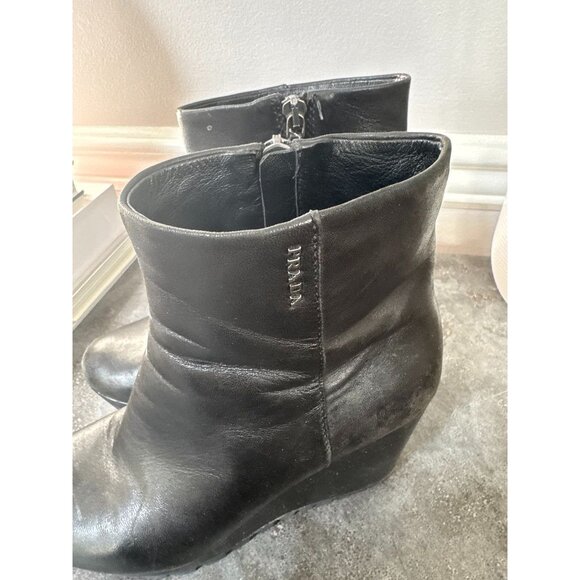 Prada wedge ankle boots size 6.5 - Picture 3 of 9